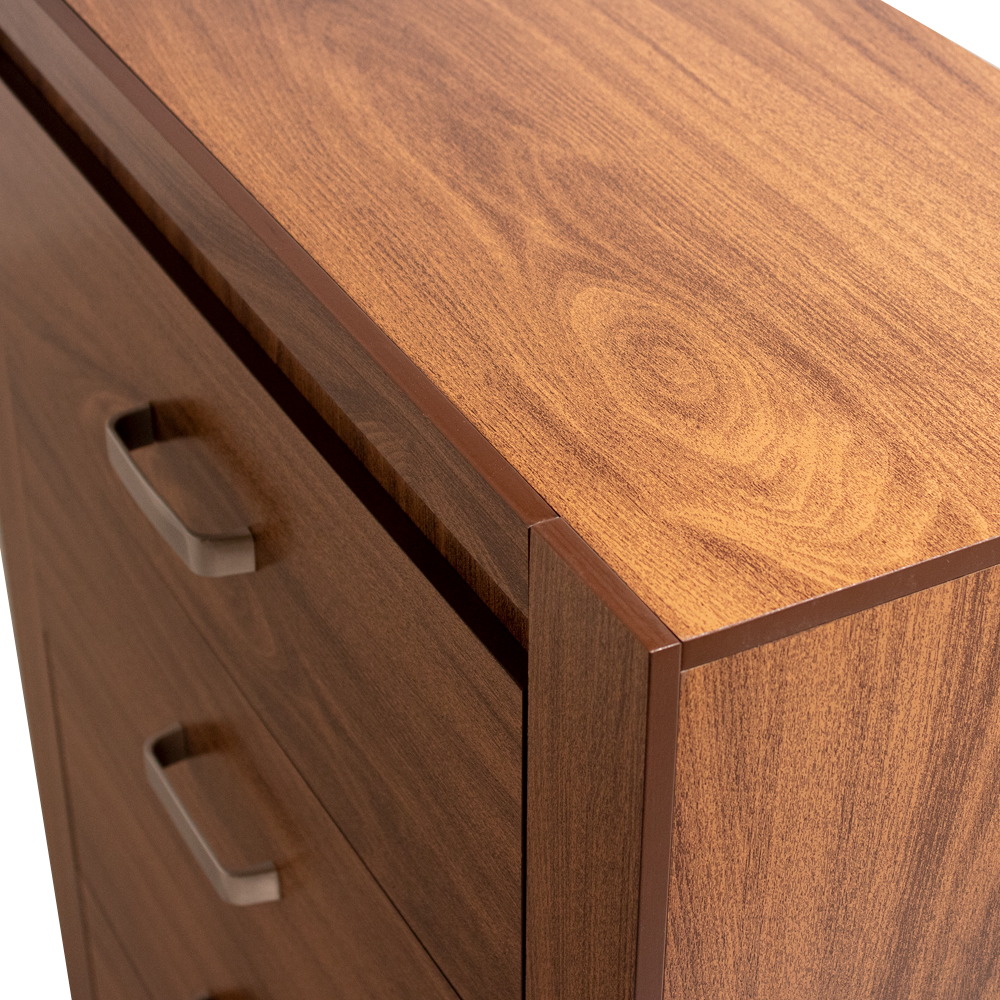 Foto 6 pulgar | Tocador - Cajonera Con 4 Cajones Y Espejo De Cuerpo Completo Color Nogal - Madera Industrializada