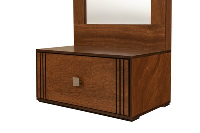 Foto 4 | Tocador - Cajonera Con 3 Cajones Y Espejo De Cuerpo Completo Color Parota - Madera Industrializada