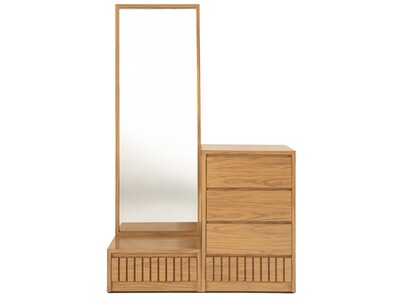 Foto 1 | Tocador - Cajonera Con 4 Cajones Y Espejo De Cuerpo Completo Color Natural - Madera Industrializada