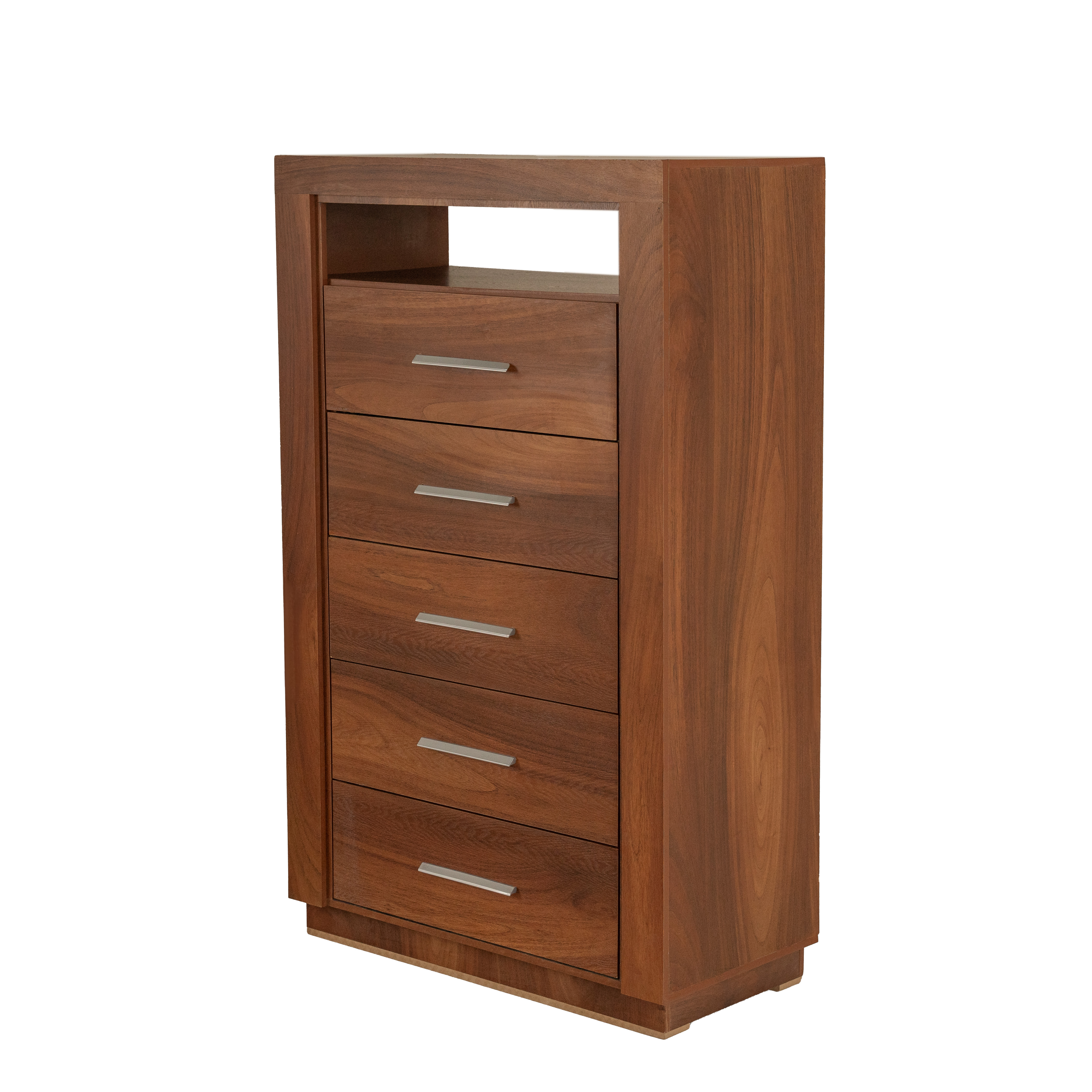 Foto 4 pulgar | Tocador - Cajonera Con 5 Cajones Y Espejo De Cuerpo Completo Color Parota - Madera Industrializada