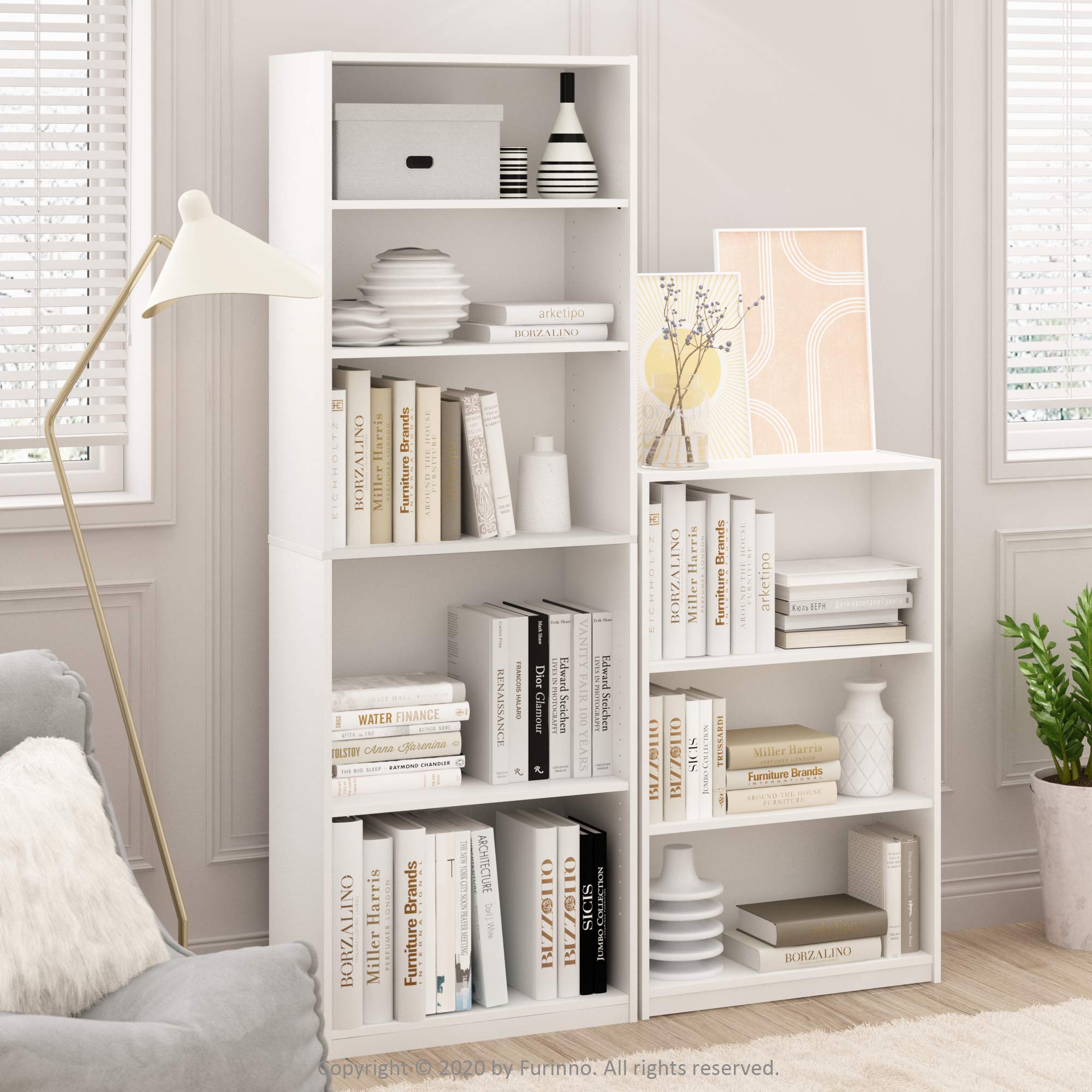 Foto 5 pulgar | Librería Furinno Jaya Simple Home, Estante Ajustable De 3 Niveles, Blanco - Venta Internacional.