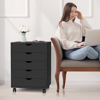 Foto 1 | Cajonera Simple Deluxe Para Oficina Con 5 Cajones, Color Negro - Venta Internacional.