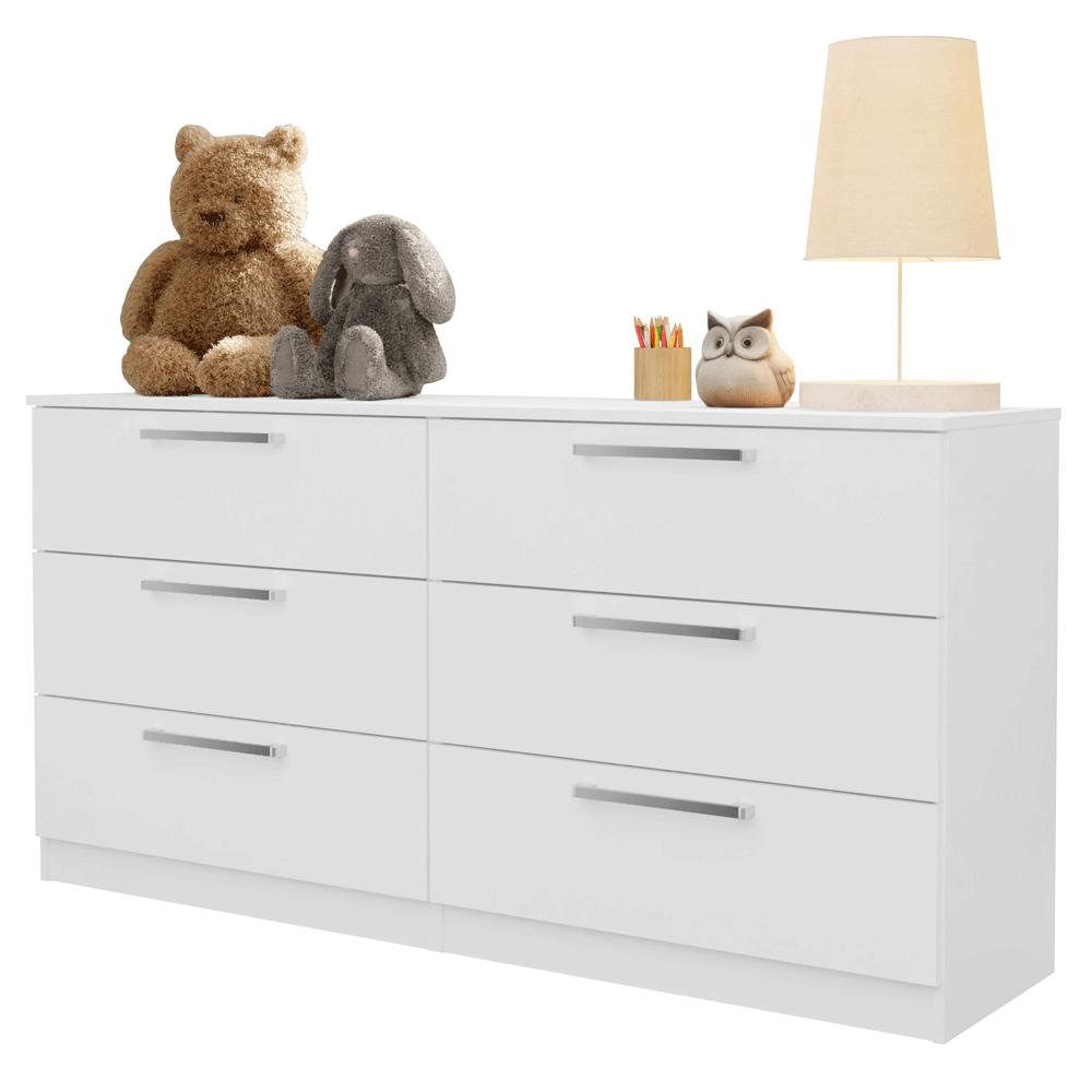 Cómoda Madesa Infantil Con 6 Cajones Para Dormitorio Blanco