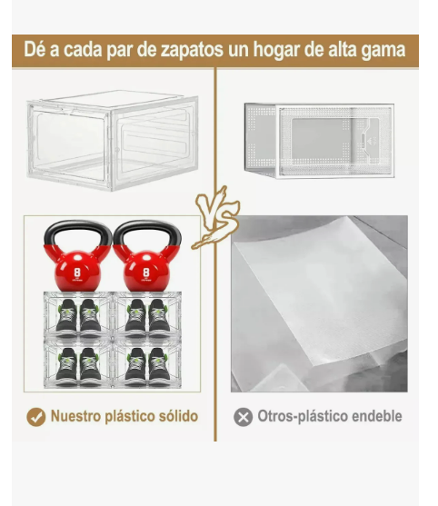 Foto 4 pulgar | Adeske Transparente Zapatos Apilables Estantes Plasticos Transparentes 10 Piezas