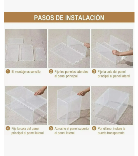 Foto 5 pulgar | Adeske Transparente Zapatos Apilables Estantes Plasticos Transparentes 10 Piezas