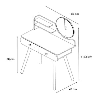 Foto 7 | Buró Tocador Espejo con Foco Cómoda Minimalista para Recámara