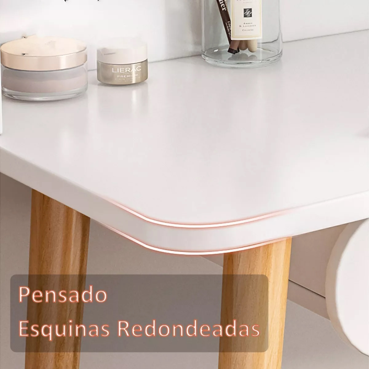 Foto 6 pulgar | Tocador de Dormitorio con Espejo Led Blanco