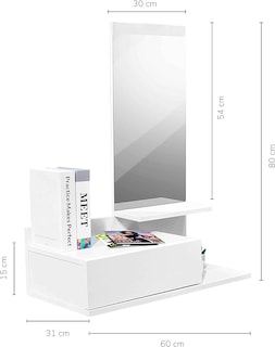 Foto 4 | Recibidor Top Living Manchester Con Espejo Y Cajón Blanco