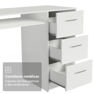 Foto 6 | Tocador Para Maquillaje O Escritorio Madesa Con 3 Cajones Bb