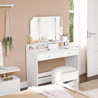 Foto 7 | Set Vanity Vasagle con Tri-fold Mirror White Urdt115w01v1