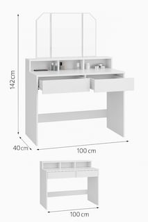 Foto 8 | Set Vanity Vasagle con Tri-fold Mirror White Urdt115w01v1