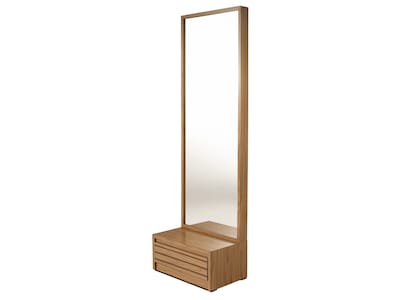 Foto 1 | Espejo De Cuerpo Completo / De Pie Con 1 Cajón Color Natural - Madera Industrializada