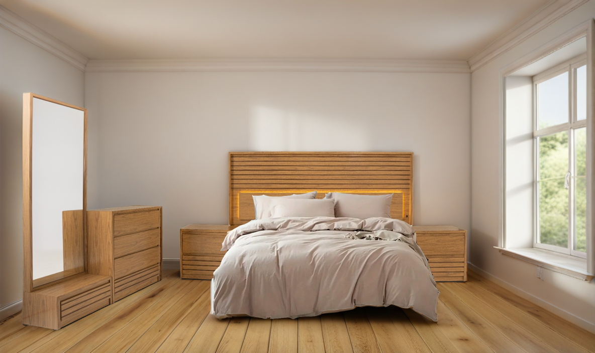 Foto 5 | Espejo De Cuerpo Completo / De Pie Con 1 Cajón Color Natural - Madera Industrializada