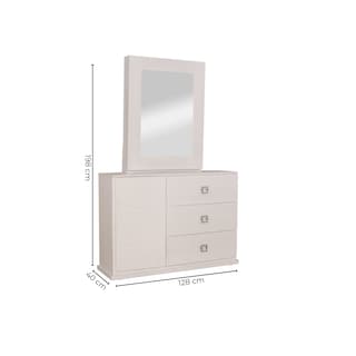 Foto 7 | Tocador - Cajonera Con 3 Cajones Y Espejo Con Almacenamiento Color Blanco - Madera Industrializada