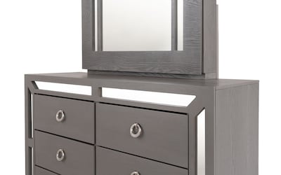 Foto 3 | Tocador - Cajonera Con 6 Cajones Y Espejo Con Almacenamiento Color Gris - Madera Industrializada