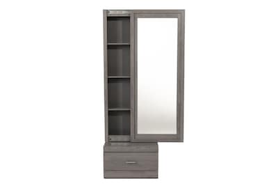 Foto 2 | Espejo De Cuerpo Completo / De Pie Con Almacenamiento Y 1 Cajón Color Gris - Madera Industrializada