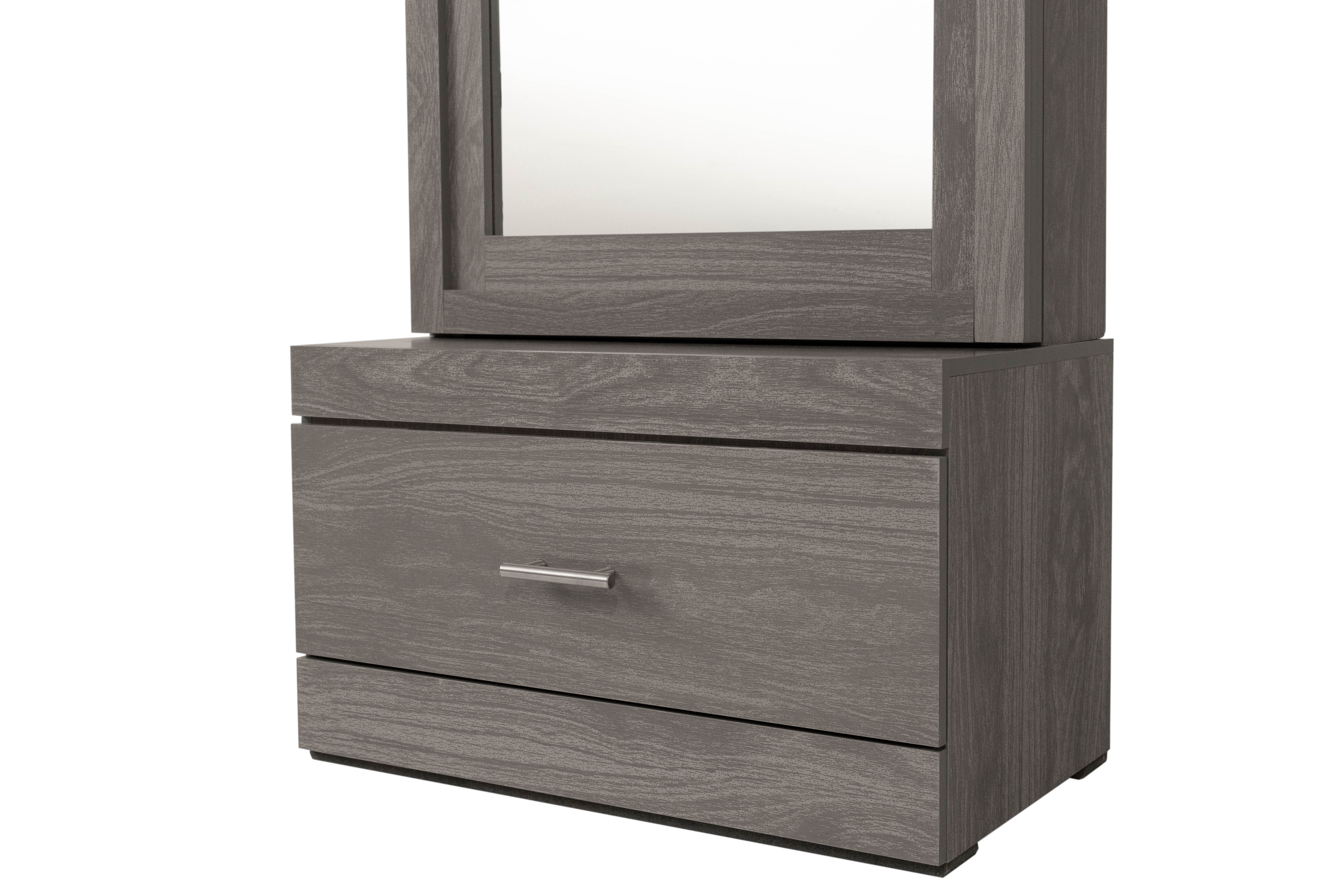Foto 5 pulgar | Espejo De Cuerpo Completo / De Pie Con Almacenamiento Y 1 Cajón Color Gris - Madera Industrializada