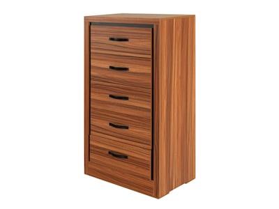 Foto 2 | Tocador - Cajonera Con 5 Cajones Y Espejo De Cuerpo Completo Con Almacenamiento Color Nogal - Melamina