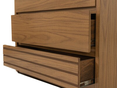 Foto 4 | Tocador - Cajonera Con 4 Cajones Y Espejo De Cuerpo Completo Color Natural - Madera Industrializada