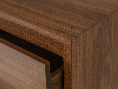 Foto 4 | Tocador - Cajonera Con 4 Cajones Y Espejo De Cuerpo Completo Color Parota - Madera Industrializada