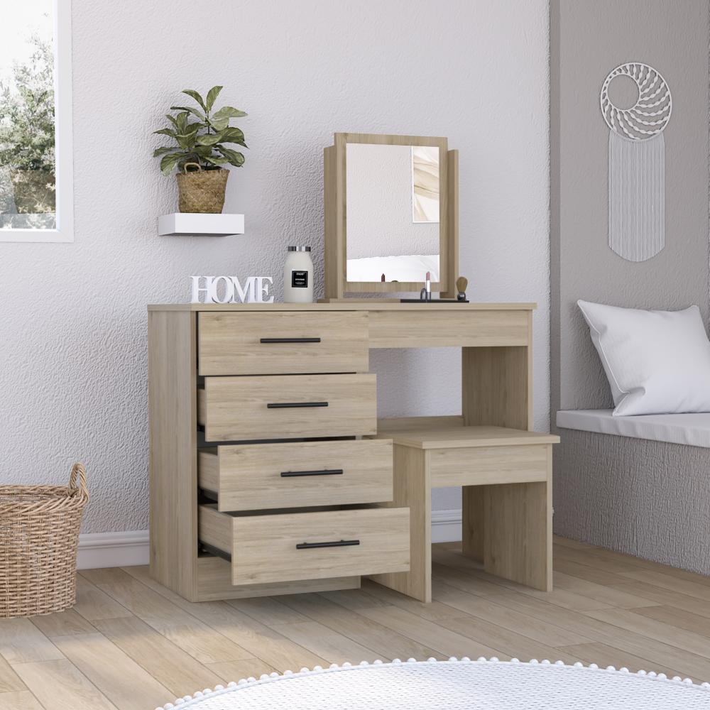 Foto 3 pulgar | Mueble Tocador Wesley Beige Y Blanco Virtual Muebles
