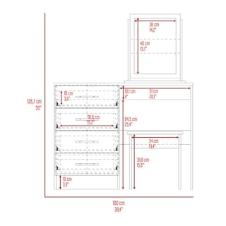 Foto 8 | Mueble Tocador Wesley Beige Y Blanco Virtual Muebles