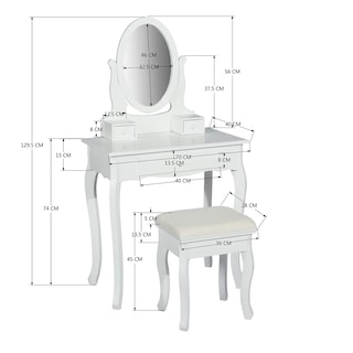 Foto 4 | Tocador Furniturer Enos Blanco 70 X 40 X 129.5 Cm