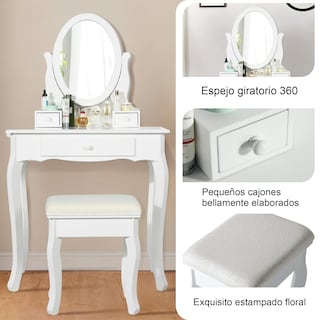 Foto 6 | Tocador Furniturer Enos Blanco 70 X 40 X 129.5 Cm