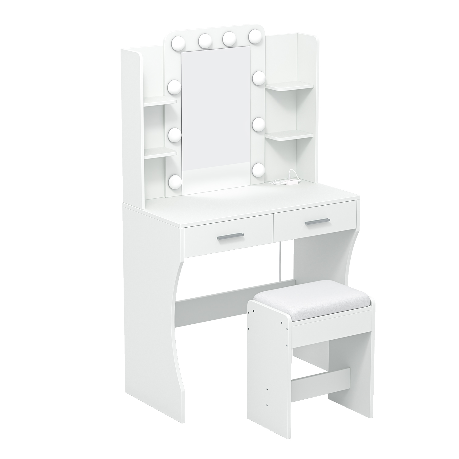 Foto 2 pulgar | Tocador Furniturer Flooca Blanco 80 X 40 X 131 Cm