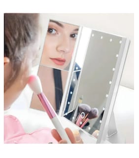 Foto 3 | Espejo Maquillaje Luz Diferentes Tipos Aumento Plegable Color Blanco