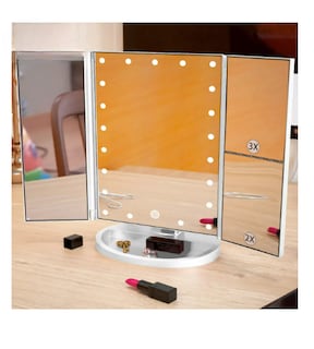 Foto 4 | Espejo Maquillaje Luz Diferentes Tipos Aumento Plegable Color Blanco