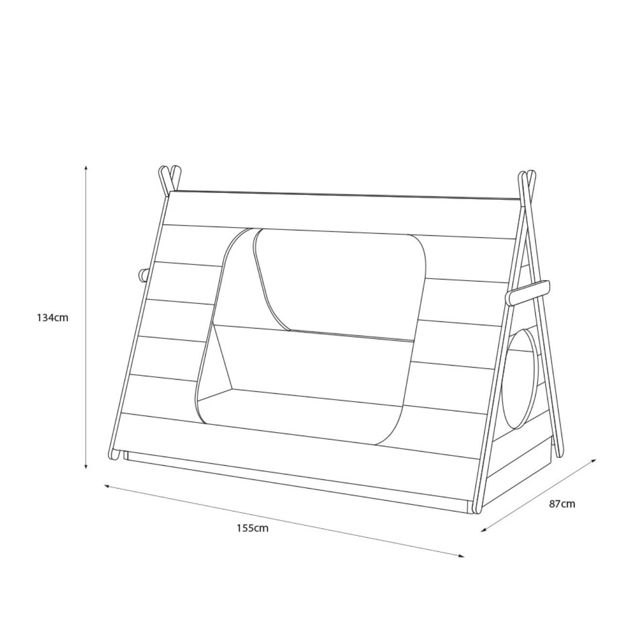 Foto 9 pulgar | Cama De Perro Tipi Con Láminas De Pino Macizo Colchón De 70*140cm Incluido