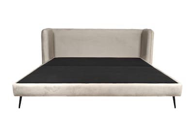 Foto 1 | Cama King Size Con Cabecera Y Base Beige En Tela Premium. Rellena De Hule Espuma Y Estructura De Madera Maciza