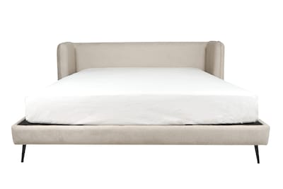 Foto 2 | Cama King Size Con Cabecera Y Base Beige En Tela Premium. Rellena De Hule Espuma Y Estructura De Madera Maciza