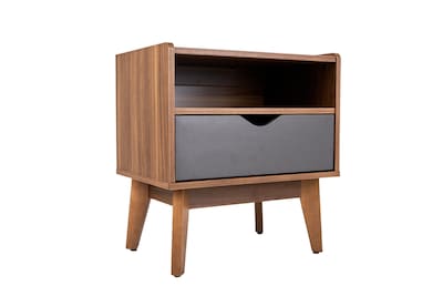 Foto 3 | Recámara King Size De 4 Piezas Con Cabecera, 2 Burós Y Tocador Color Nogal Y Gris - Madera Mdf Y Melamina