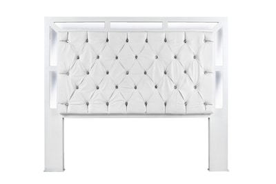 Foto 1 | Cabecera King Size Color Blanco Y Plata - Madera Mdf Tapizada