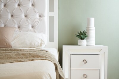 Foto 4 | Cabecera King Size Color Blanco Y Plata - Madera Mdf Tapizada