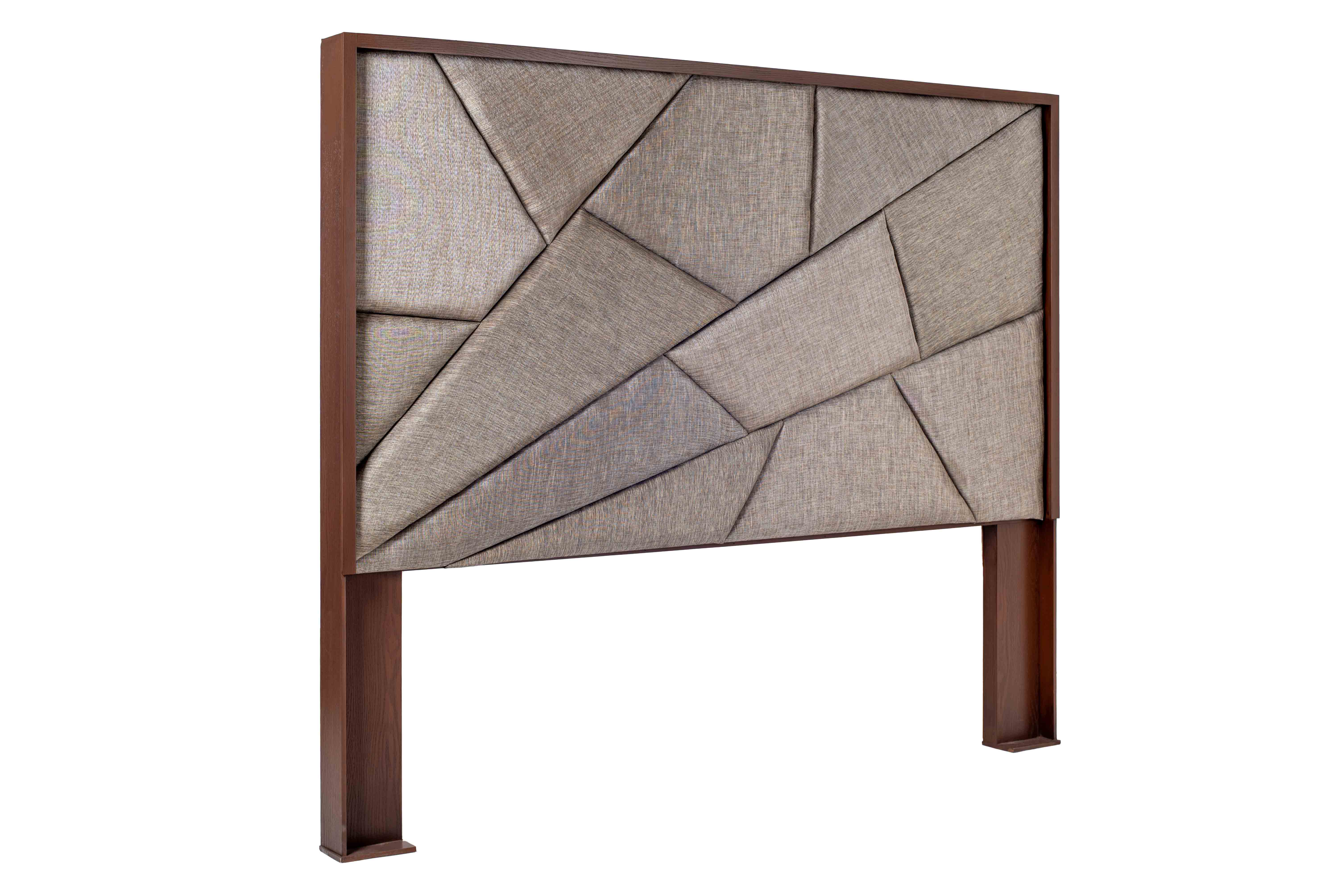 Foto 4 | Cabecera Tapizada King Size Color Nogal Y Gris - Madera Industrializada
