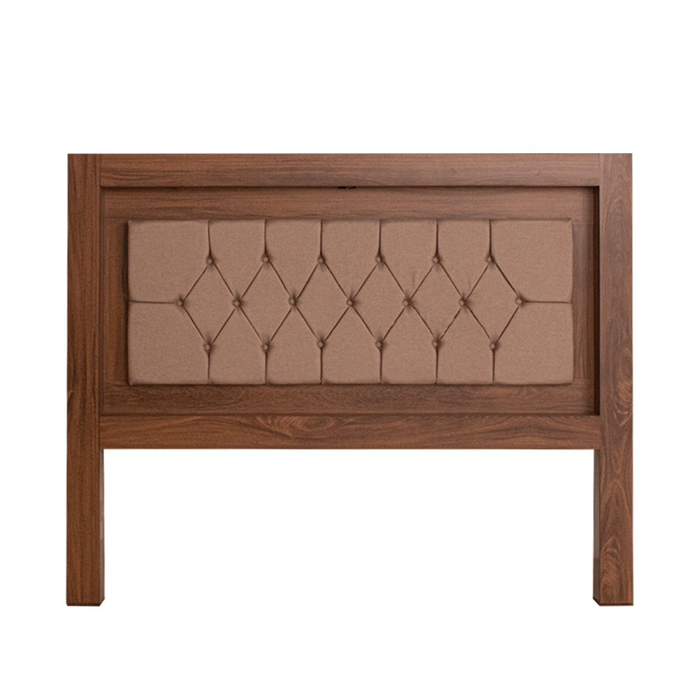 Cabecera Tapizada King Size Color Nogal - Madera Industrializada