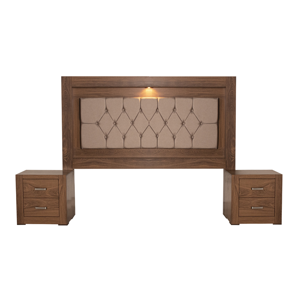 Foto 5 pulgar | Cabecera Tapizada King Size Color Nogal - Madera Industrializada