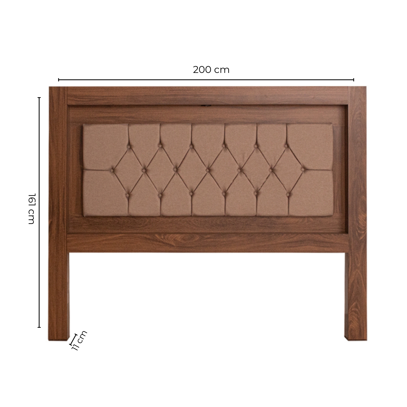 Foto 7 pulgar | Cabecera Tapizada King Size Color Nogal - Madera Industrializada