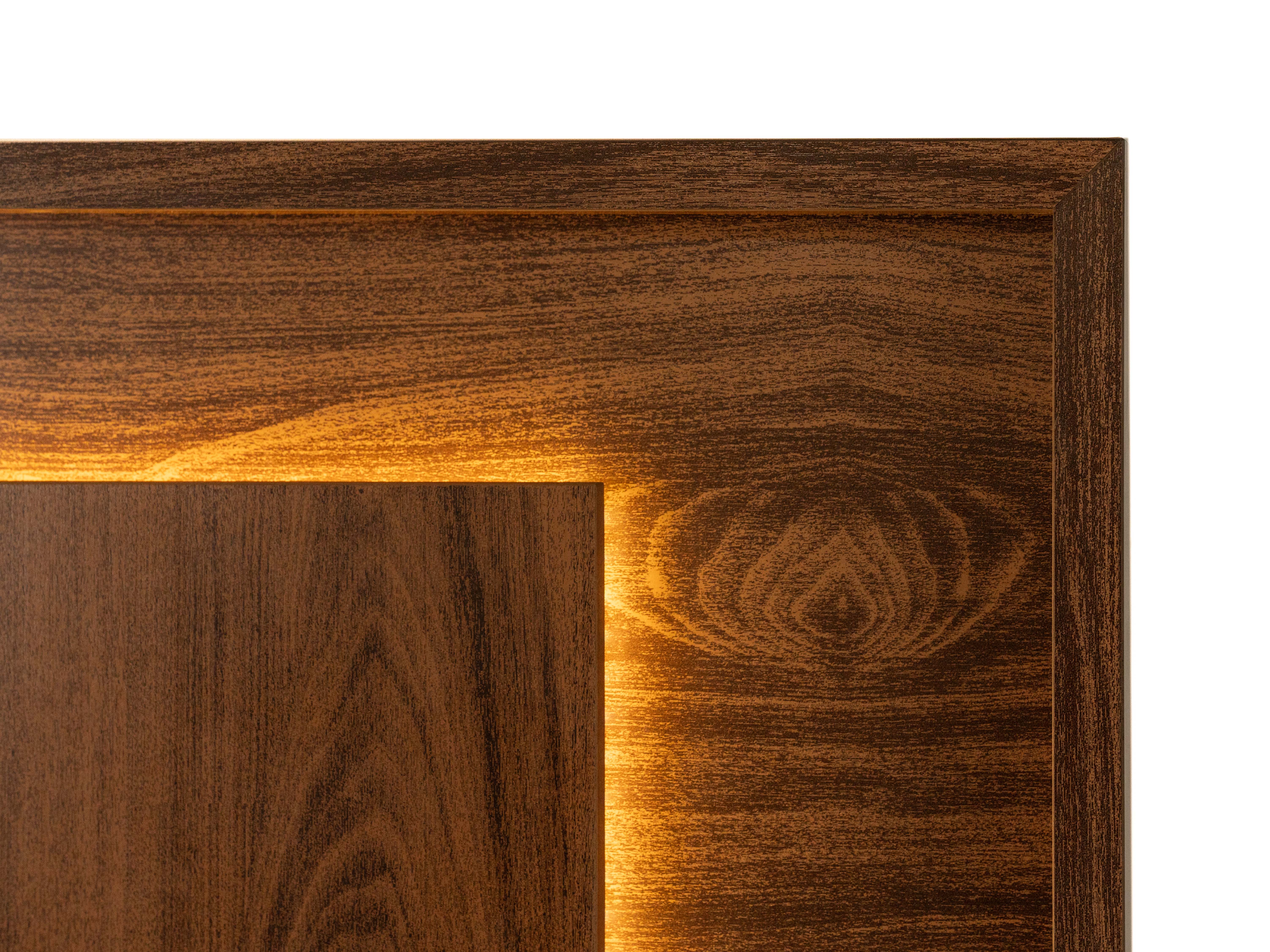 Foto 3 pulgar | Cabecera Con Luz King Size Color Parota - Madera Industrializada