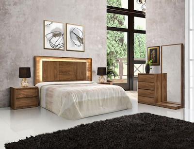 Foto 5 | Cabecera Con Luz King Size Color Parota - Madera Industrializada