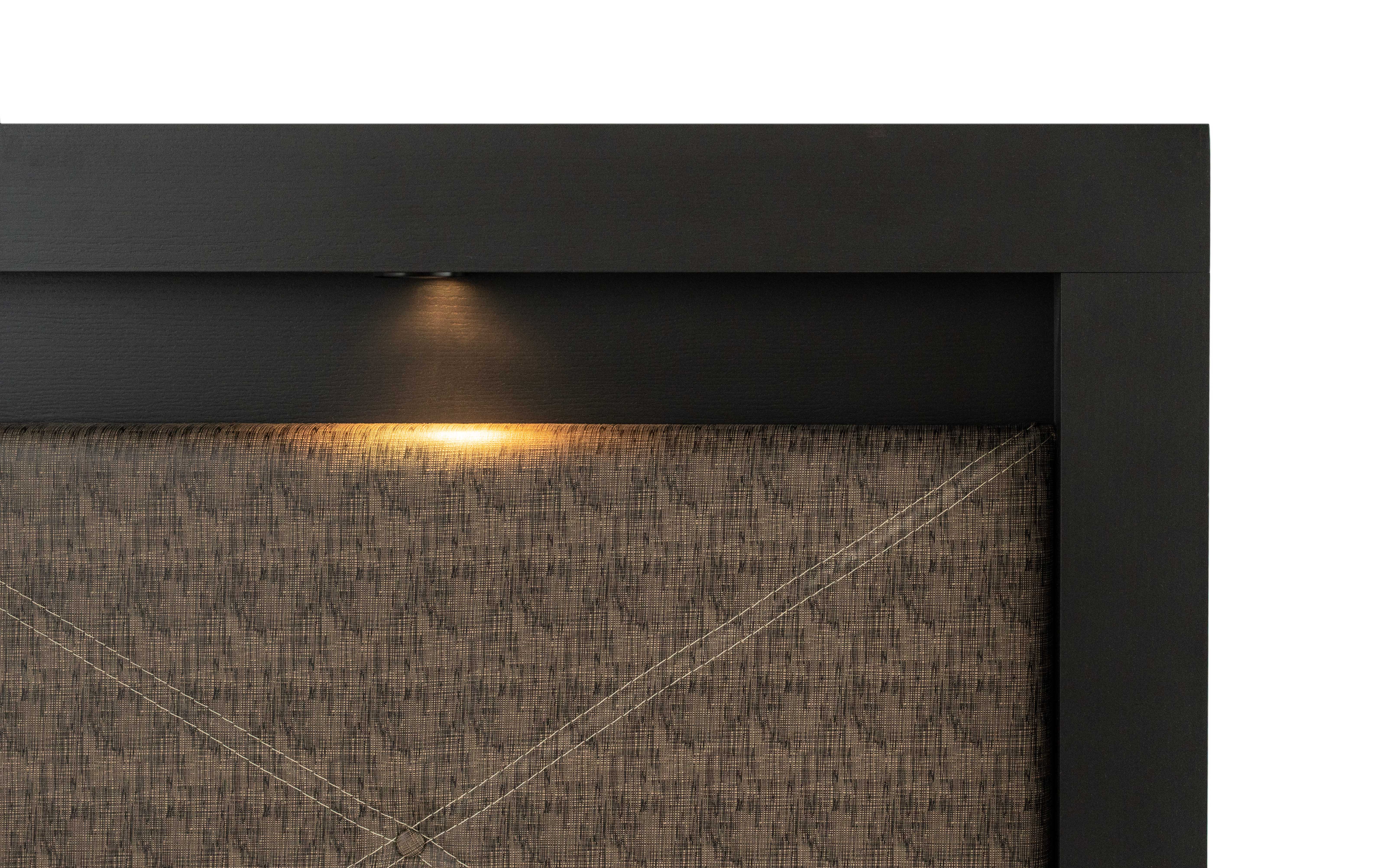 Foto 5 pulgar | Cabecera Con Luz King Size Color Chocolate - Madera Industrializada