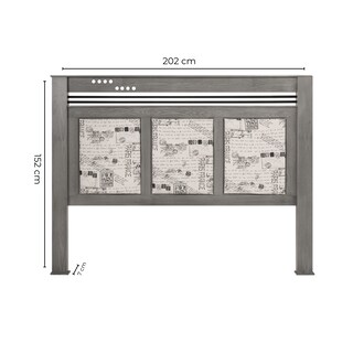 Foto 5 | Cabecera Tapizada King Size Color Gris - Madera Industrializada