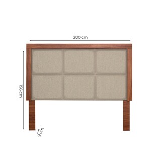 Foto 5 | Cabecera Tapizada King Size Color Nogal Y Beige - Chapa