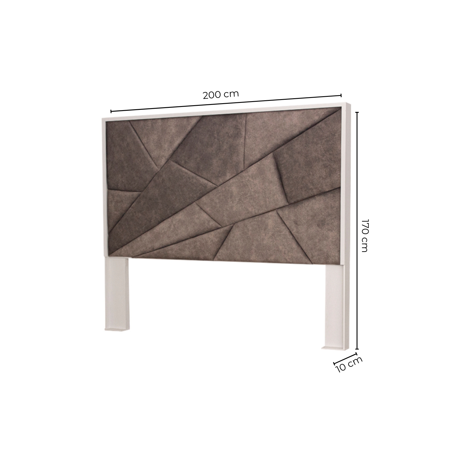 Foto 6 pulgar | Cabecera Tapizada King Size Color Gris Y Blanco - Madera Industrializada
