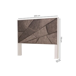 Foto 5 | Cabecera Tapizada King Size Color Gris Y Blanco - Madera Industrializada