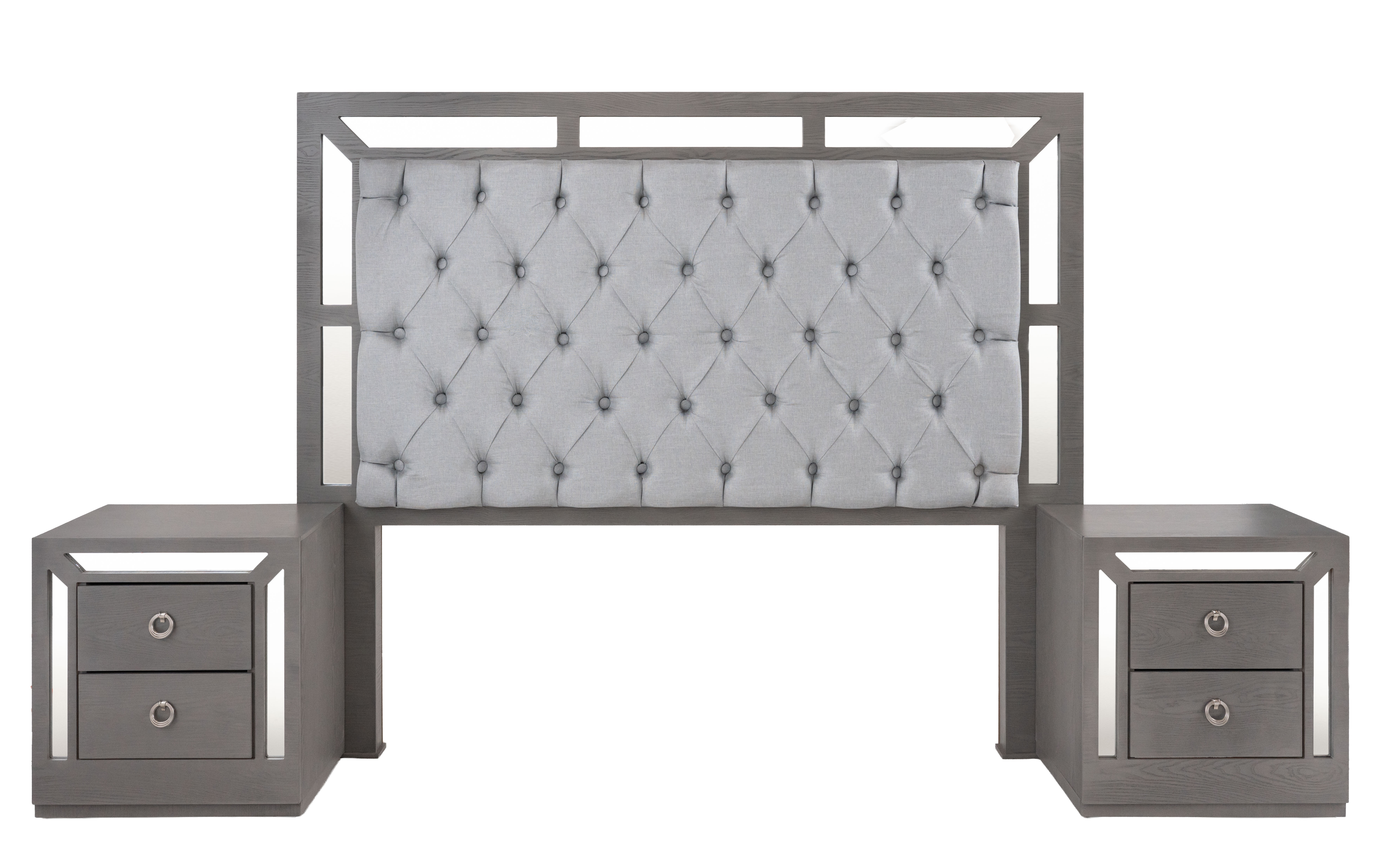 Foto 5 pulgar | Cabecera Tapizada King Size Color Gris - Madera Industrializada