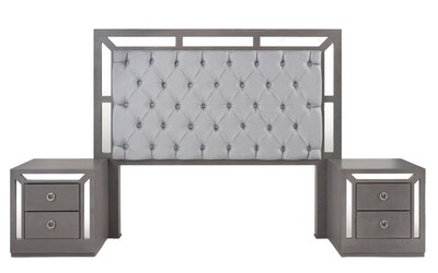 Foto 4 | Cabecera Tapizada King Size Color Gris - Madera Industrializada